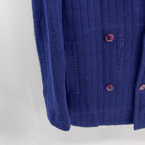 Vintage LR II BY Leroy Knit 100% pure wool double breasted shawl collar cardigan - Picture 5 of 8